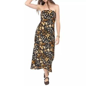 LIKE NEW **Sadie & Sage Black and Gold Strapless Dress